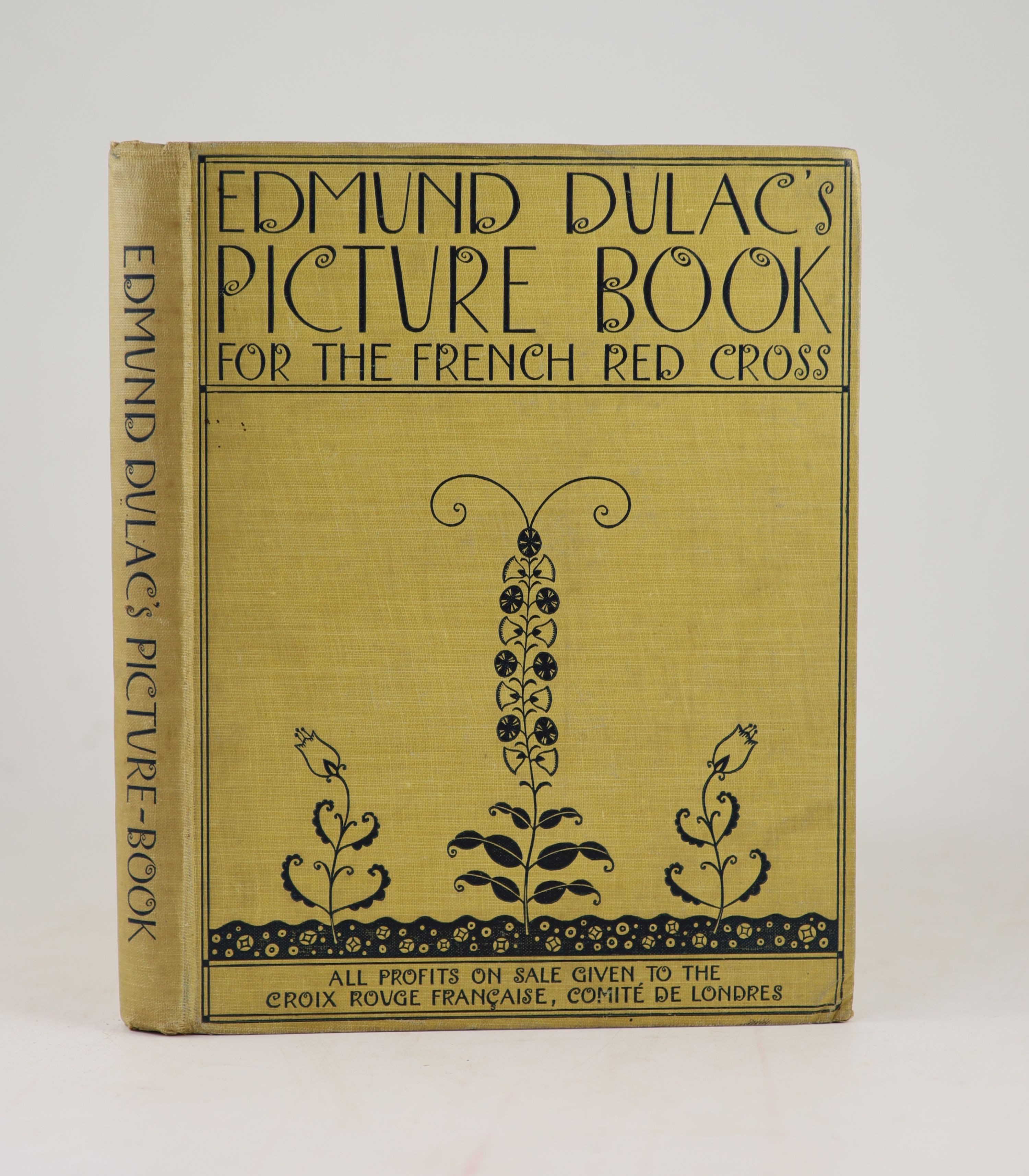 Dulac, Edmund - Picture Book for the French Red Cross, 4to, original olive-tan cloth, with 19 tipped-in colour plates and portrait, Hodder and Stoughton, London [c. 1915]